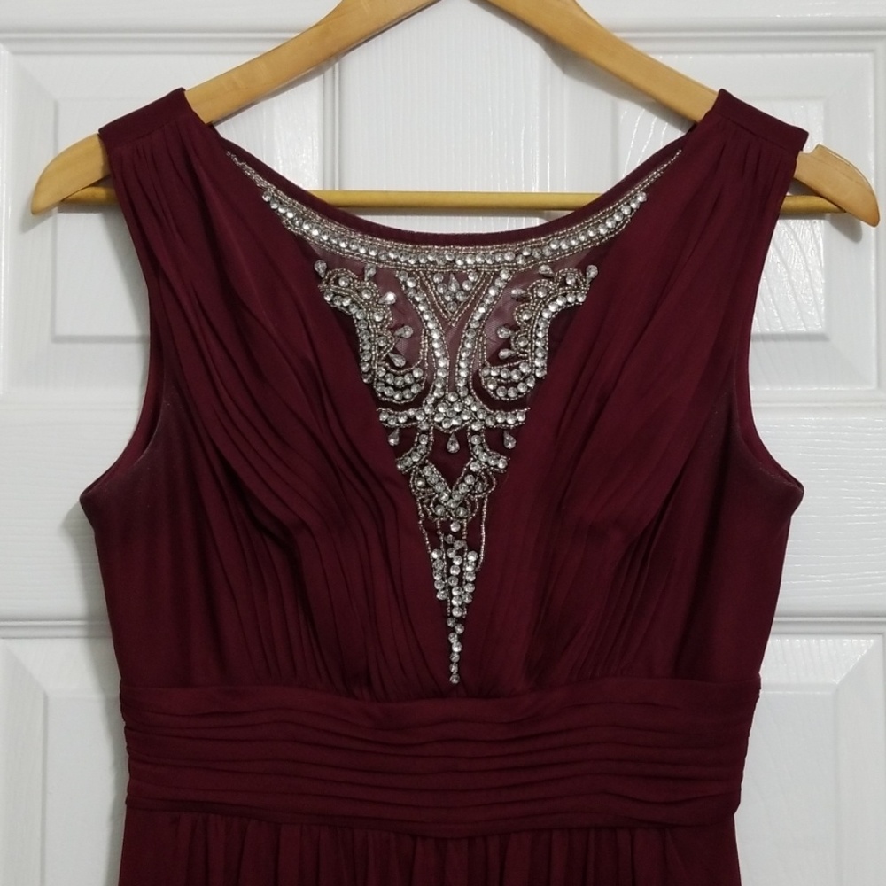 Maroon floor length dress